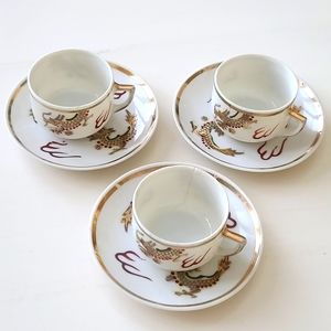 Miniature Dragon Tea Cup and Saucer Set